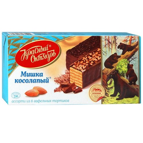 МИШКА КОСОЛАПЫЙ шоколадно-вафельный торт Красный Октябрь 250г