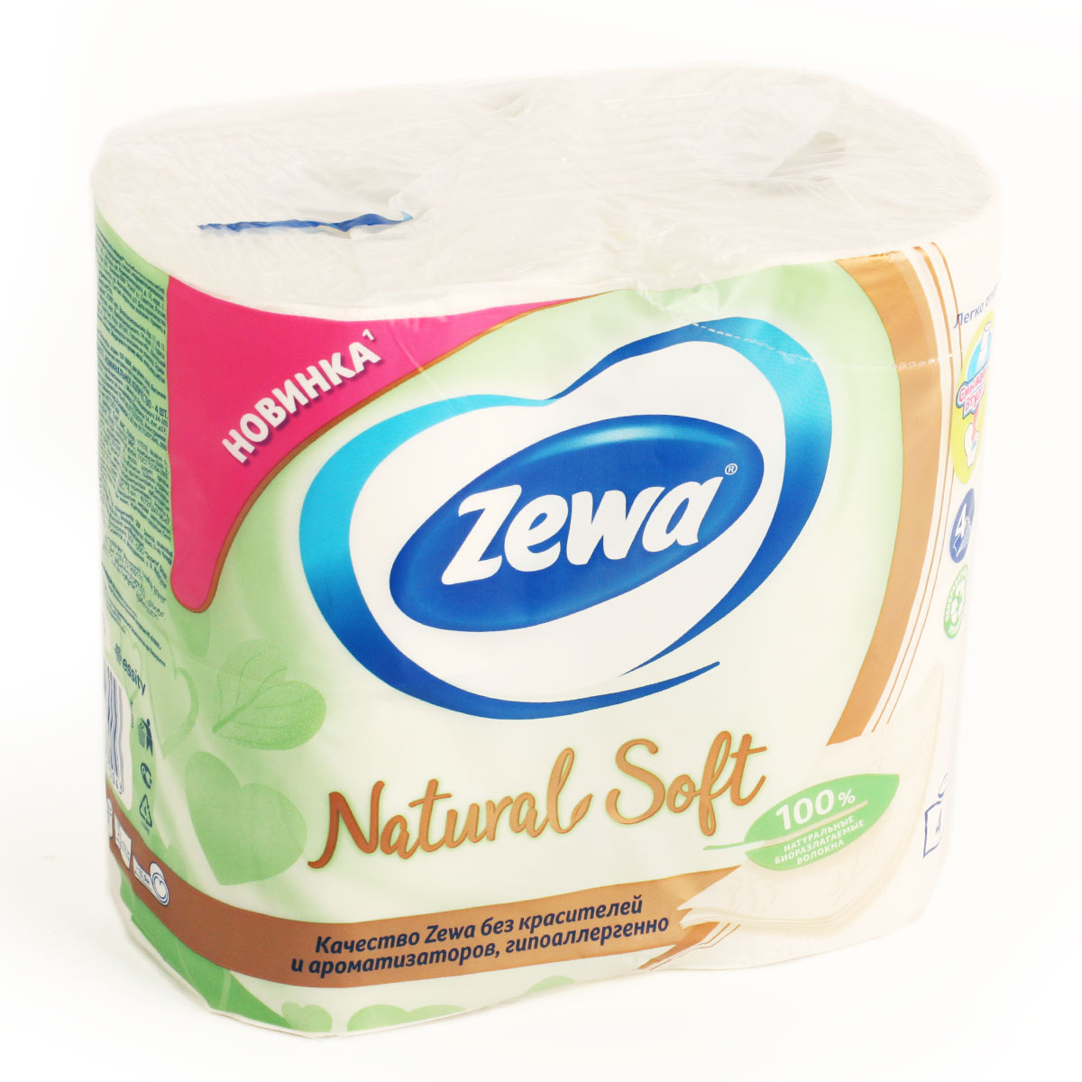 ZEWA Natural Soft туалетная бумага 4 слоя 4Р