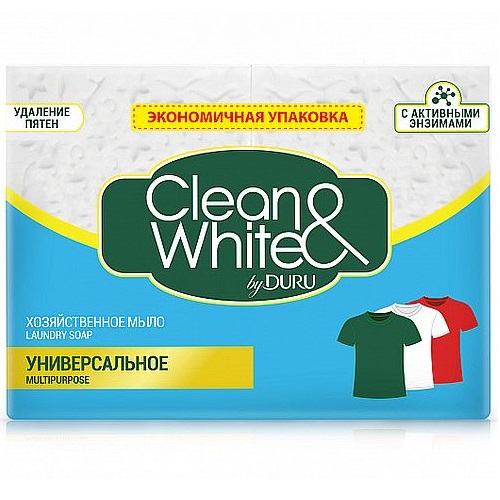 Мыло хозяственное универсальное CLEAN&WHITE  125г*4