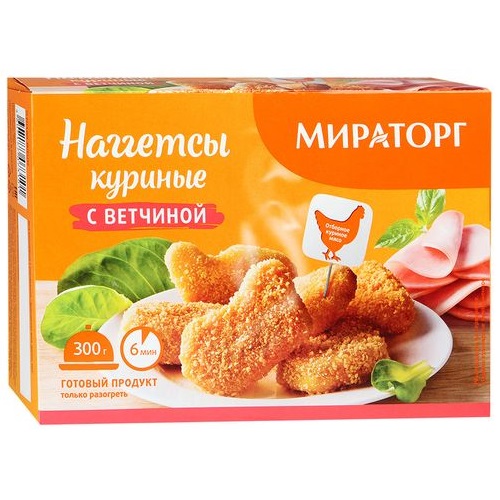 МИРАТОРГ Наггетсы куриные с ветчиной 300г