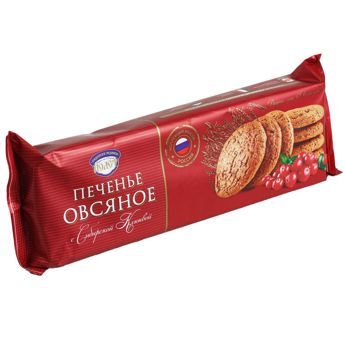 Печенье овсяное с сибирской клюквой Полет 180г