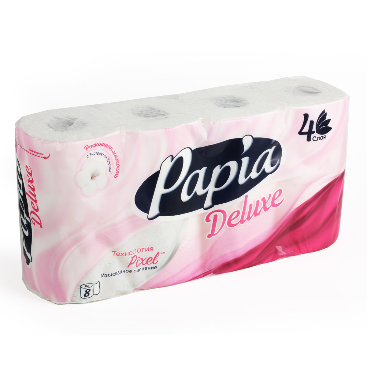 Papia Deluxe туалетная бумага Папия Делюкс 4 слоя 8 рулонов