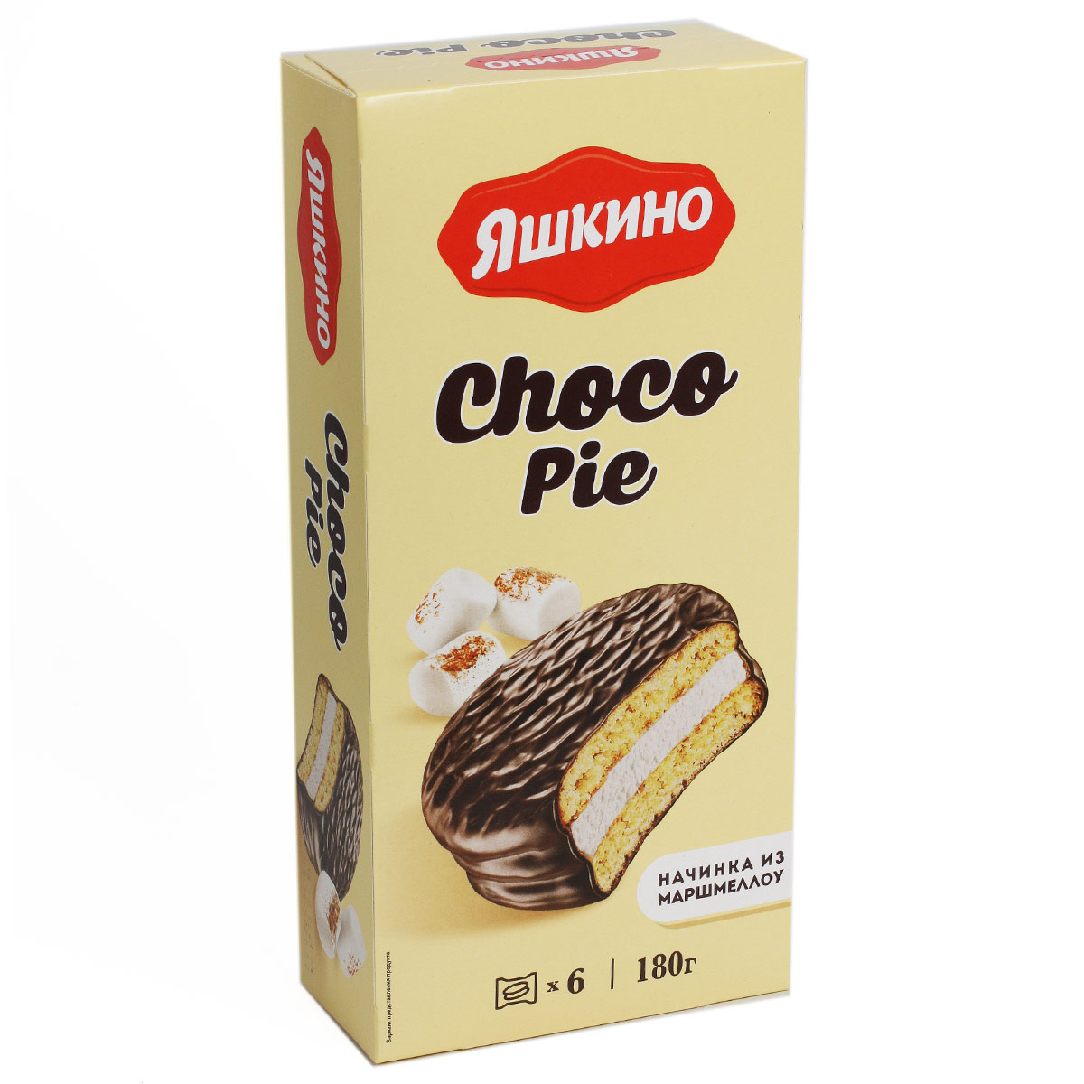 Яшкино CHOCO PIE с начинкой из маршмеллоу 6шт 180г