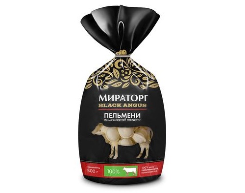 Мираторг пельмени из мраморной говядиной премиум 800г 