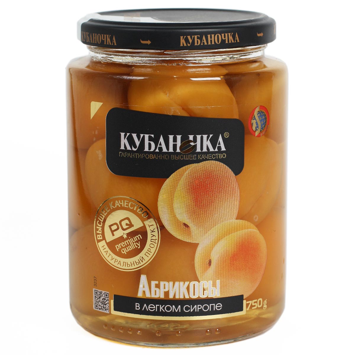 Кубаночка АБРИКОСЫ в легком сиропе 520г