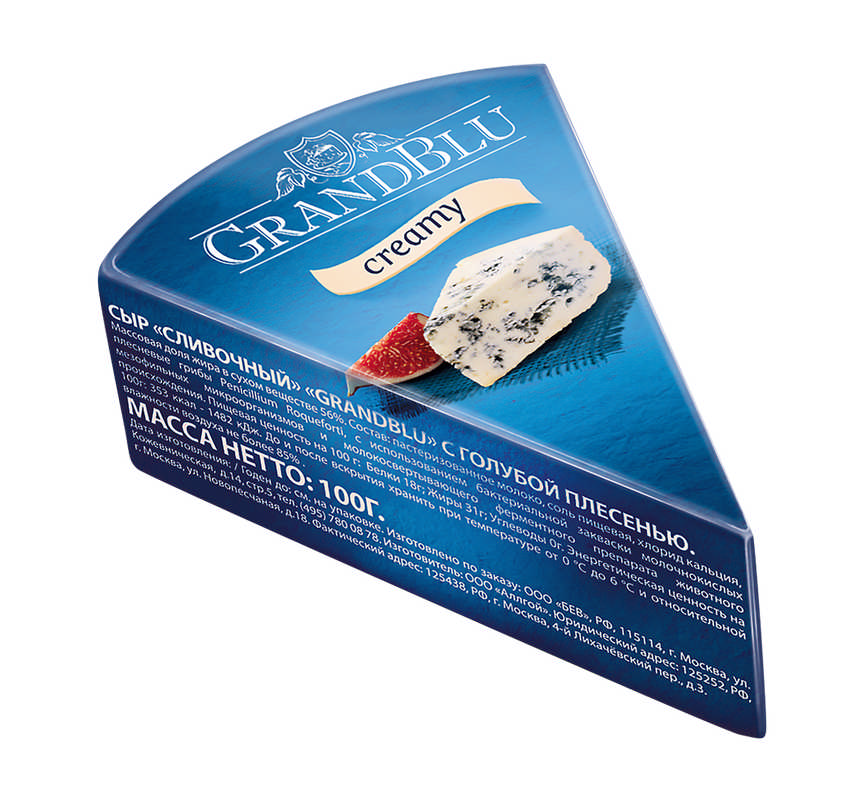 Милкана сыр MILKANA Grand Blu creamy с голубой плесенью 100г 