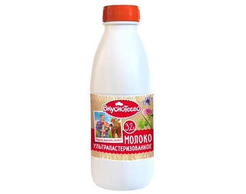 ВКУСНОТЕЕВО Молоко ультрапастеризованное 3.2% 950г
