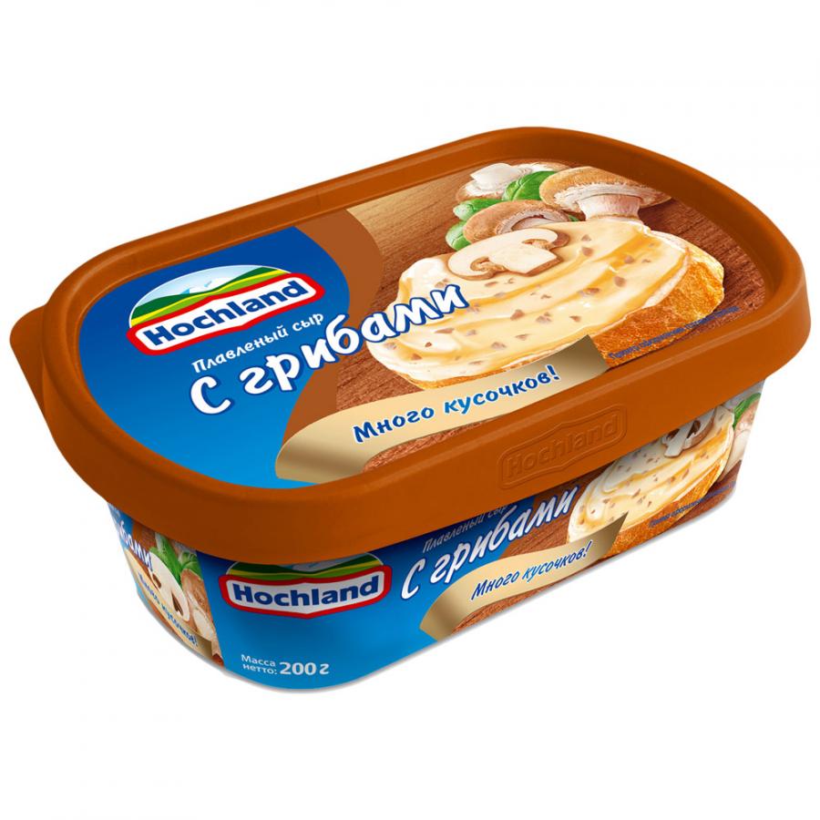 Сыр Hochland плавленый с грибами 55% 200г