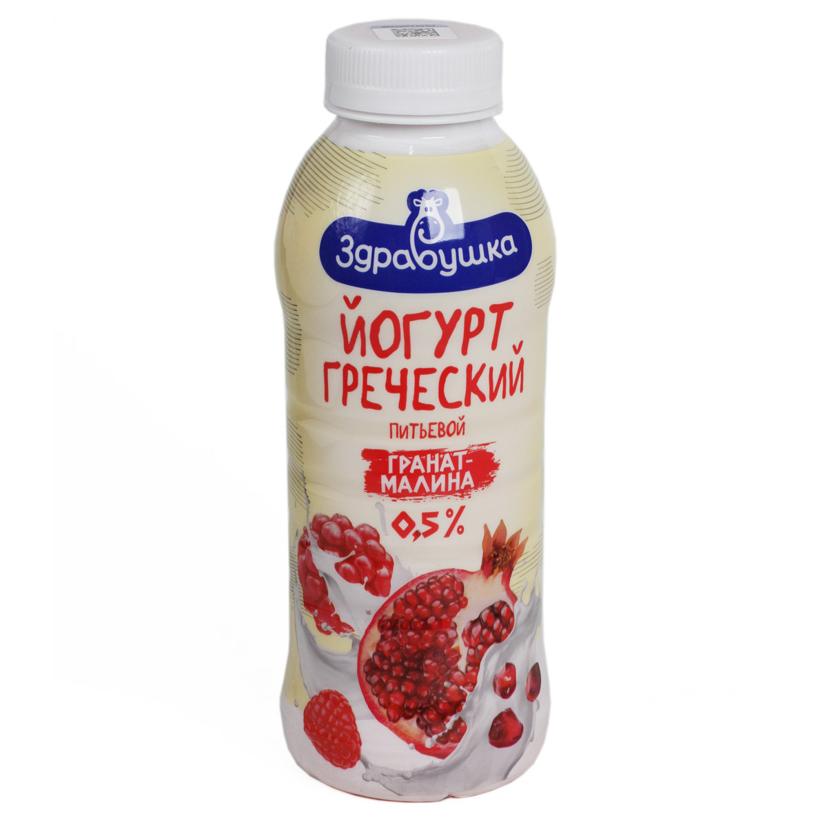 Здравушка Йогурт греческий питьевой гранат-малина 0,5% 430г