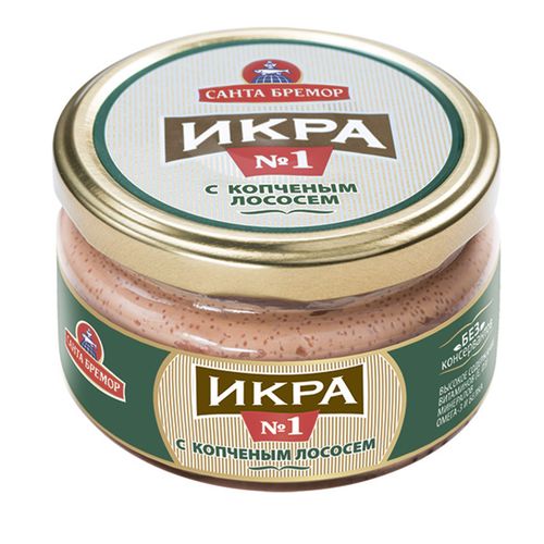Икра мойвы с копченым лососем Санта-Бремор 180г 