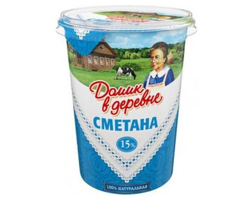 ДОМИК В ДЕРЕВНЕ сметана 15% 300г