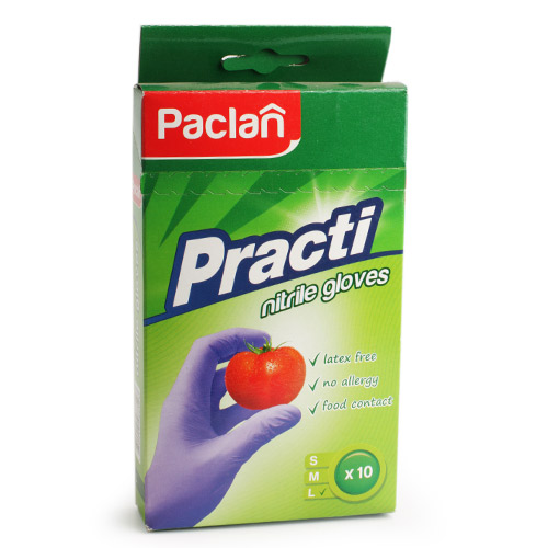 PACLAN Practi перчатки нитриловые упаковка 10пар размер L 