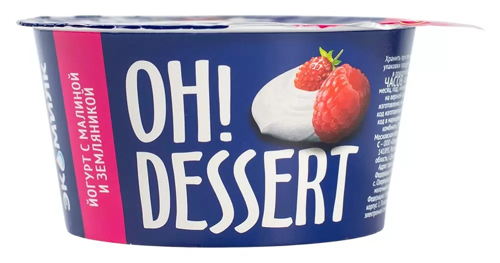 OH! DESSERT Йогурт с малиной и земляникой 4,2% 130 г Экомилк