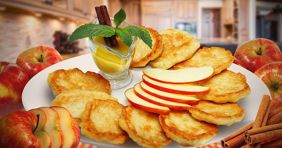 Кабачковые оладьи с яблоком