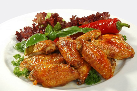 Куриные крылышки в медовом соусе с горчицей